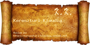 Kereszturi Klaudia névjegykártya